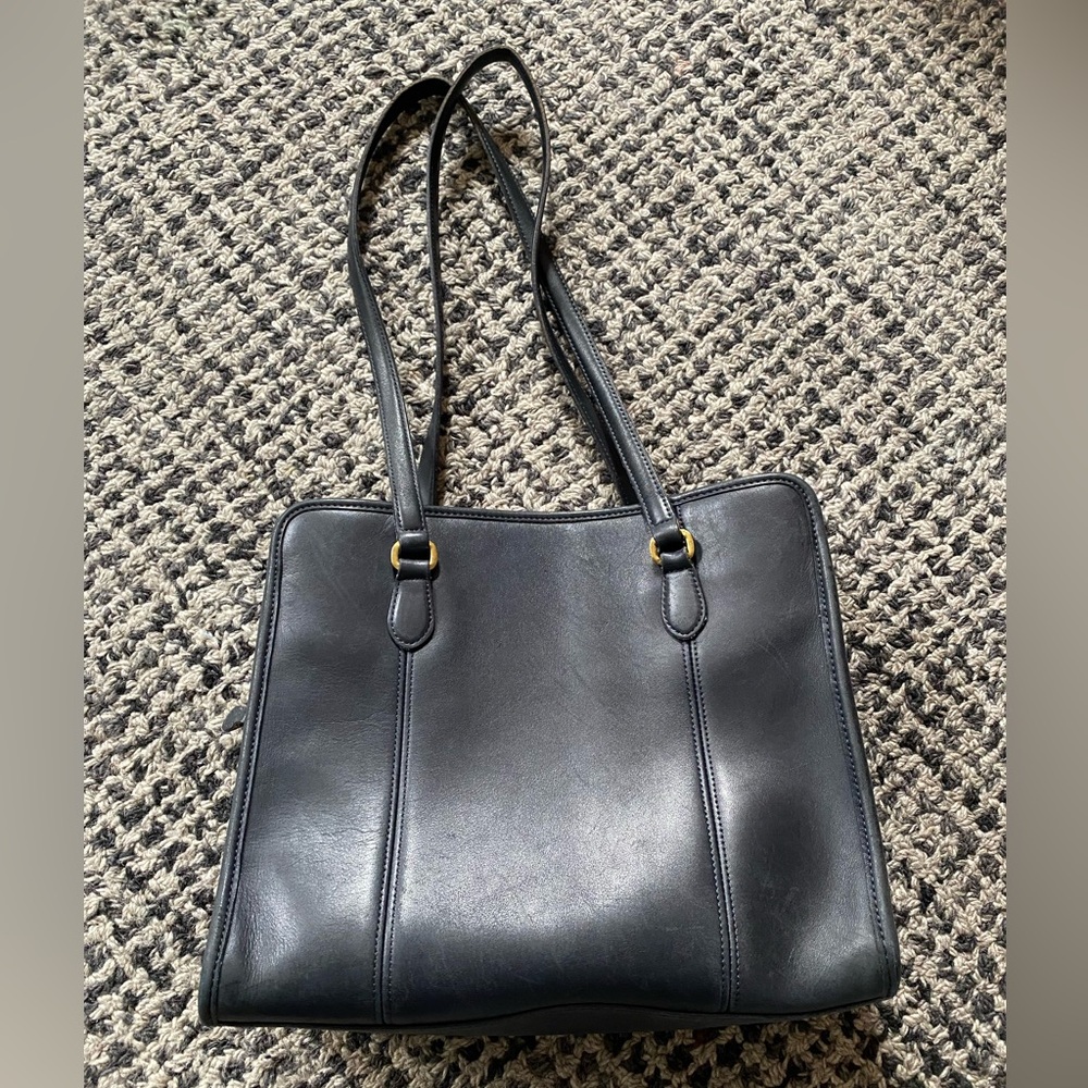 Vintage leather Coach shoulder bag tote